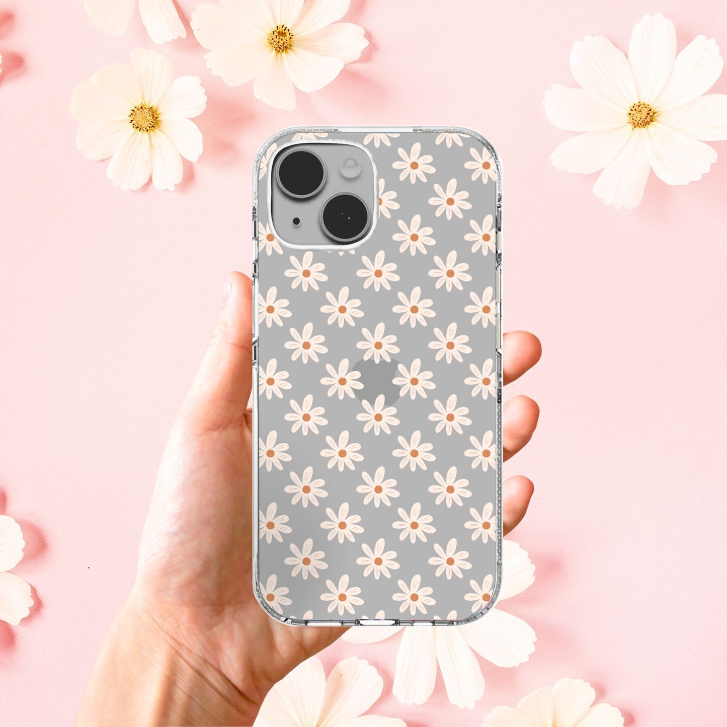 Clear Silicone Case daisies pattern
