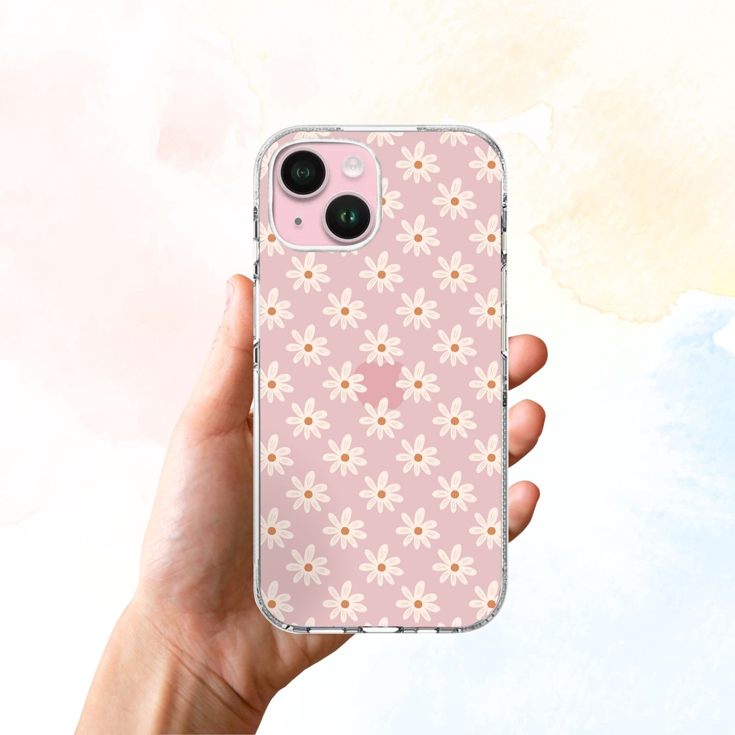 Clear Silicone Case daisies pattern