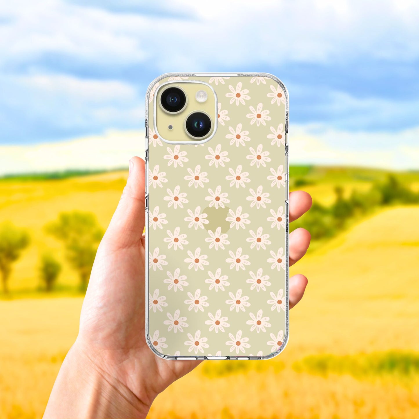 Clear Silicone Case daisies pattern