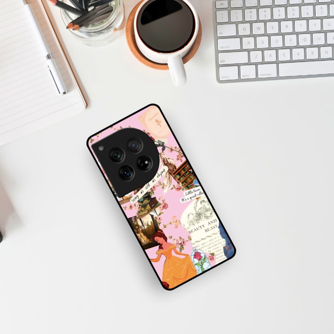 Beauty and the Beast Glass & Hybrid Matte Case Pink
