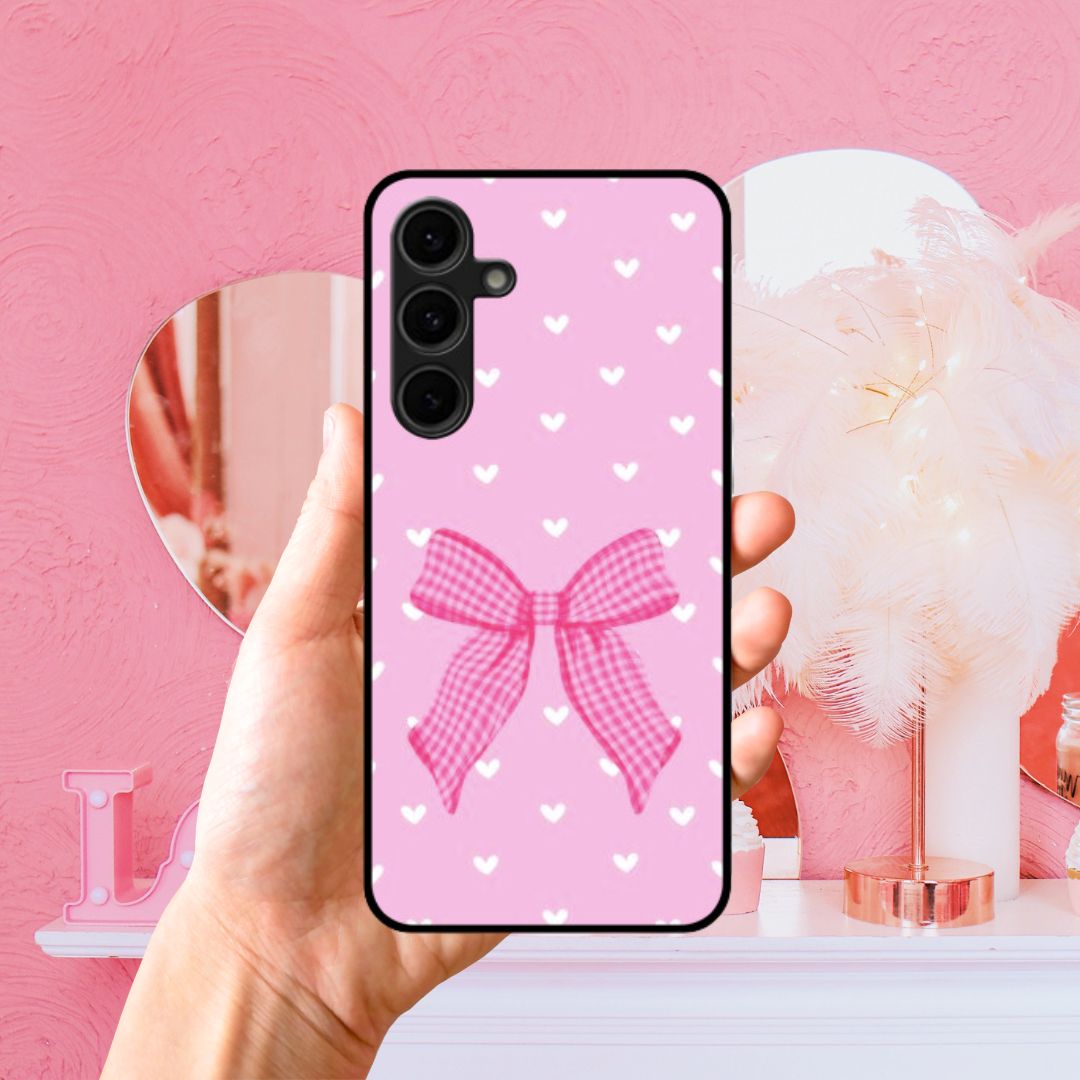 Pink Bow Glass Case