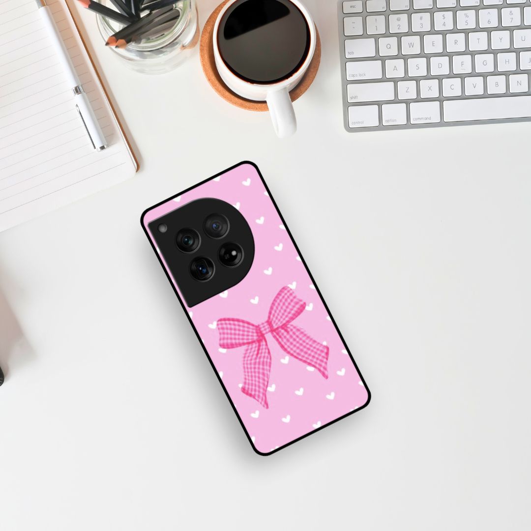 Pink Bow Glass Case