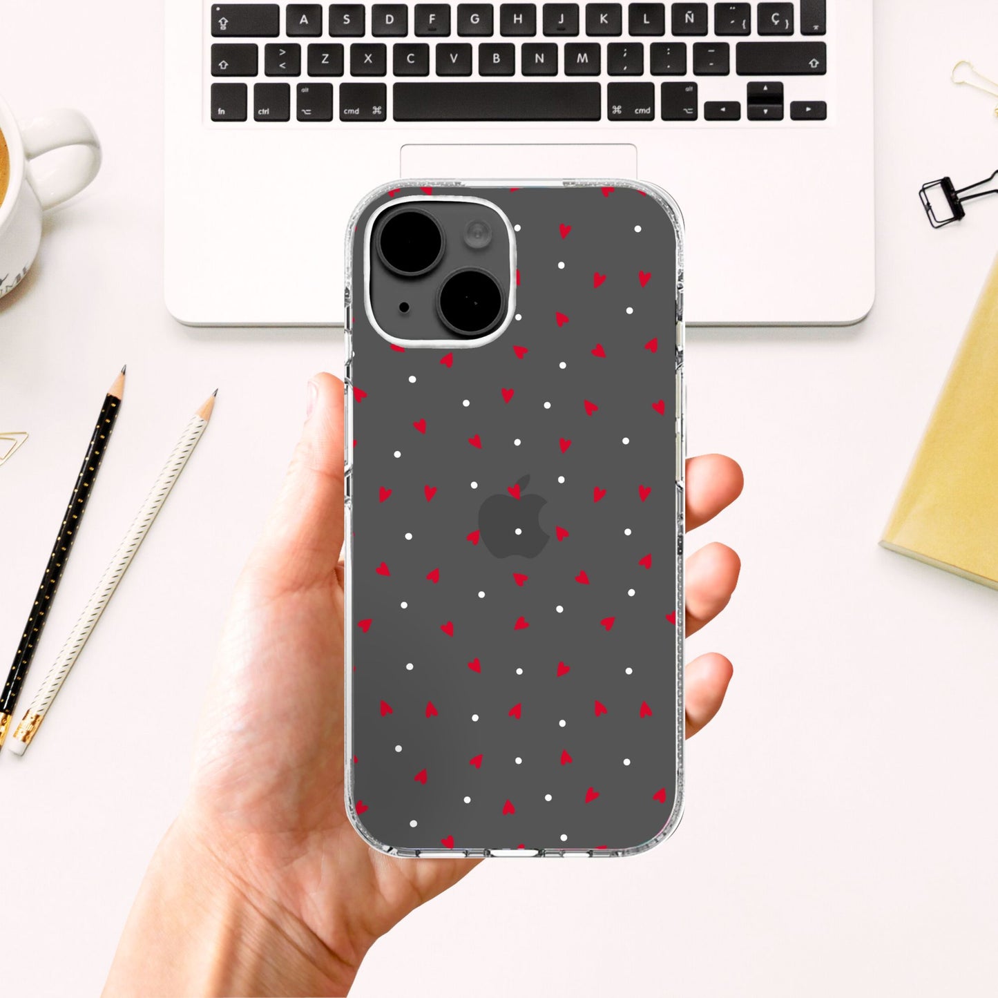 Clear Silicone Case Cute hearts