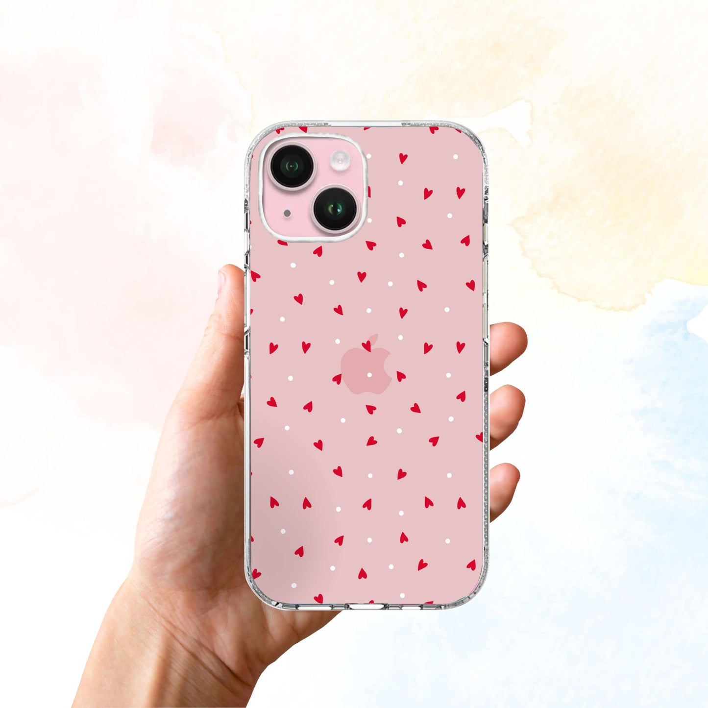 Clear Silicone Case Cute hearts
