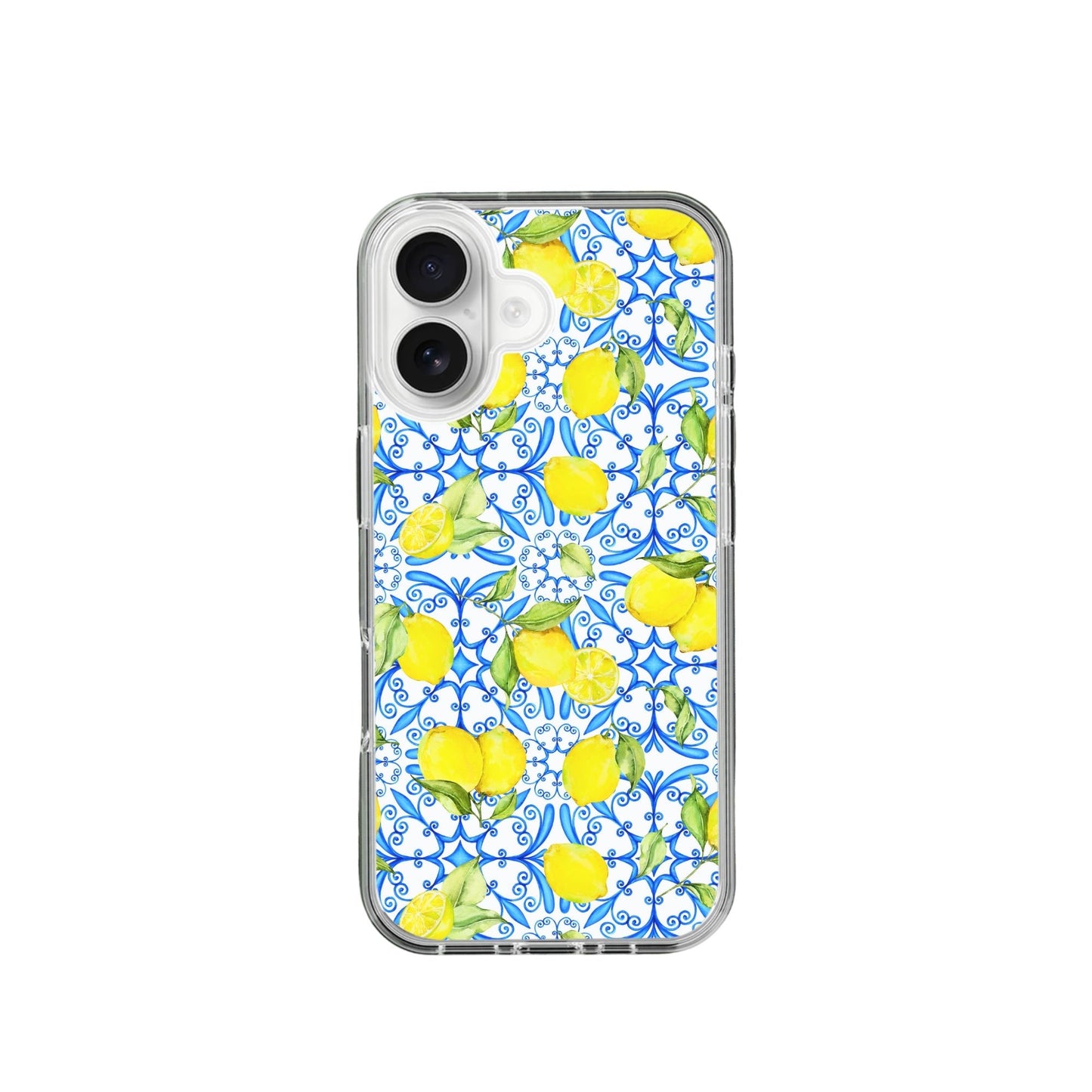 Lemon and Blue Tiles Silicone Phone Case
