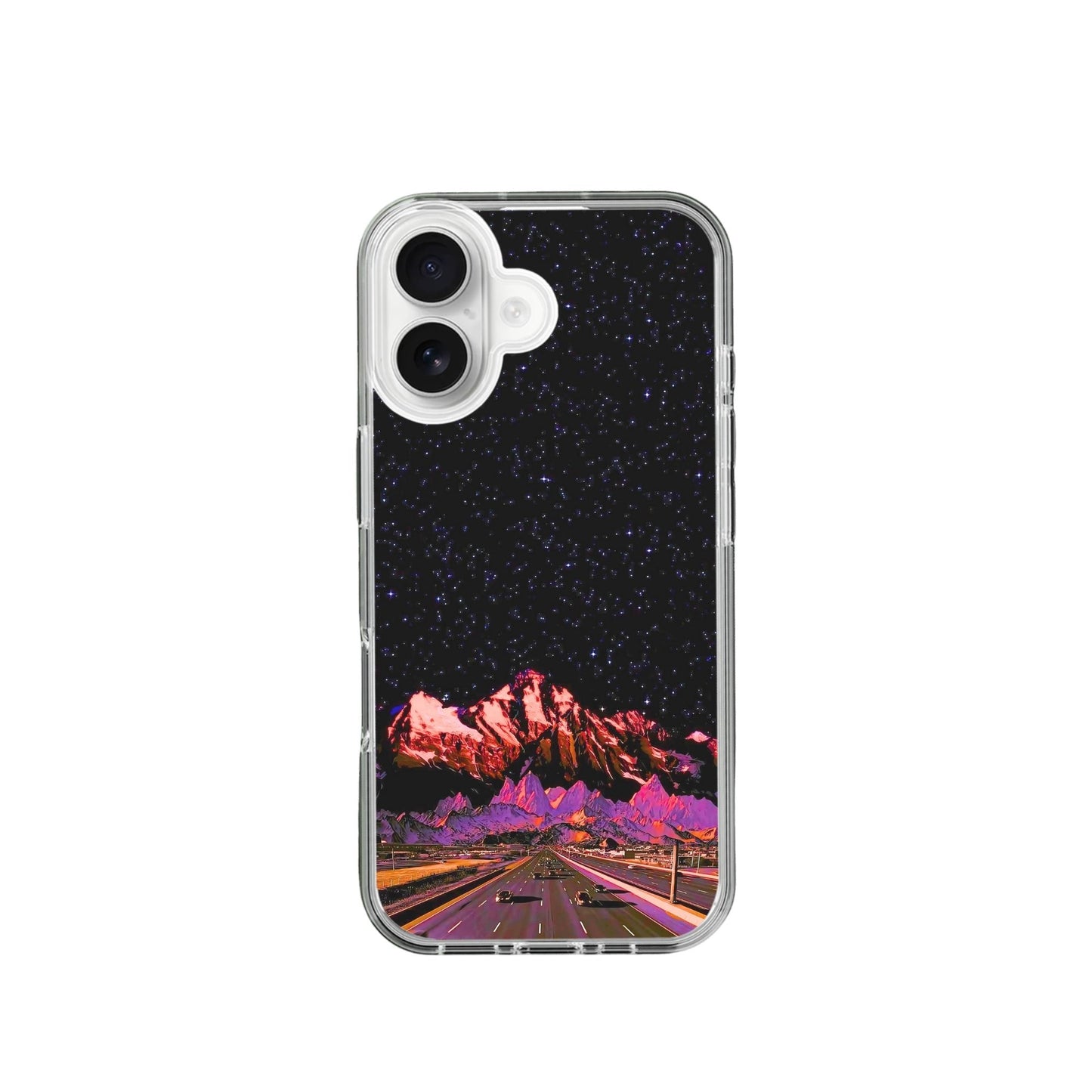 Starry Night Mountain Highway Silicone Phone Case