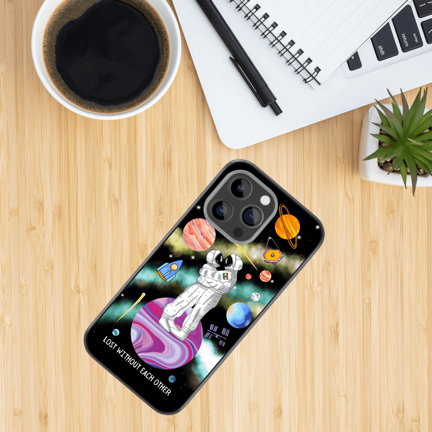 Custom message couple Space Glass Case - Love in this Universe