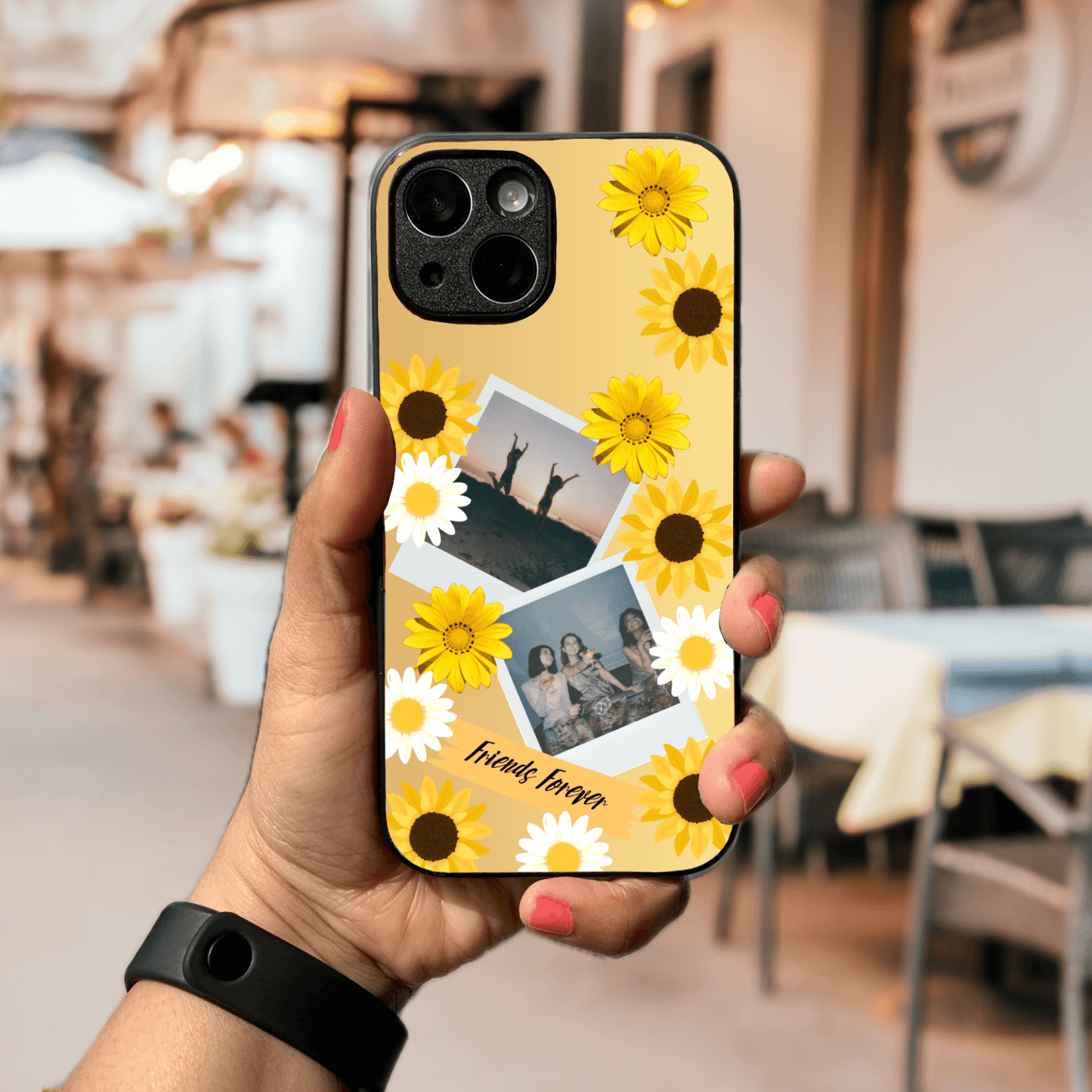 Custom Polaroid Case: Friends Forever Daisies