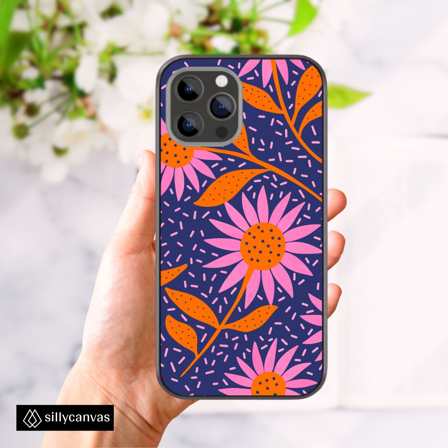 Sunset Blossom Glass Phone Case