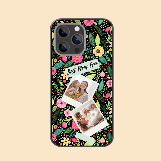 Custom Polaroid Glass & Hybrid Matte Phone Case: Best Mom Ever