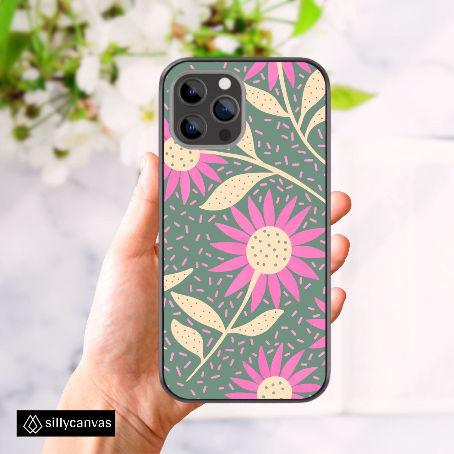 Pastel Blossom Glass Phone Case