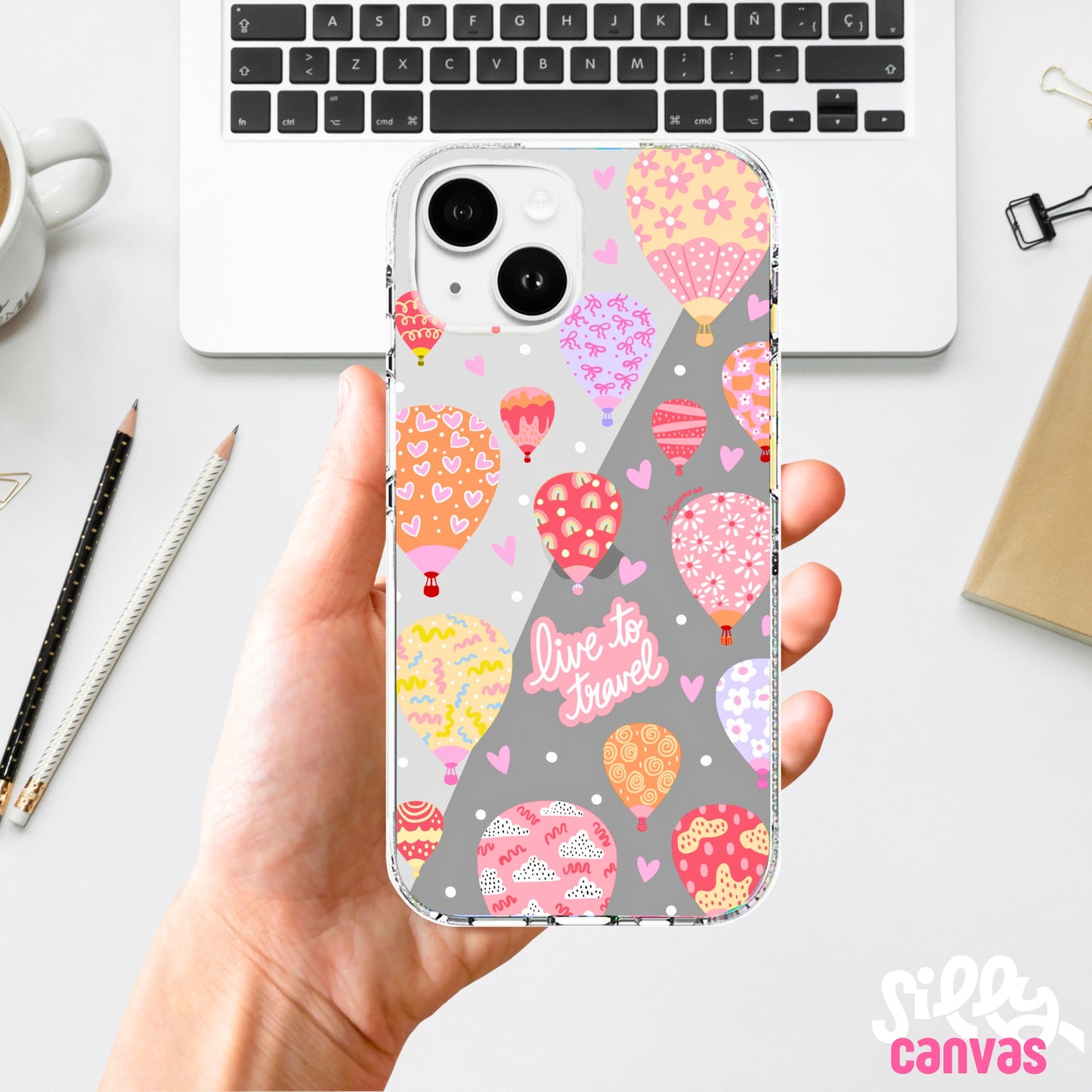 Clear Silicone Case Live to Travel