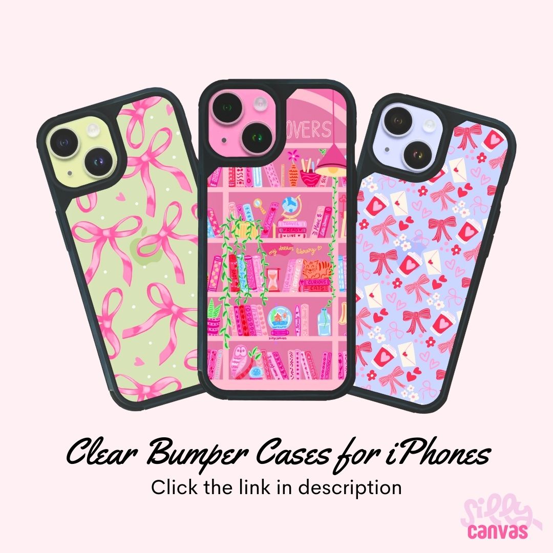 Daisy Pattern Clear Bumper iPhone Case