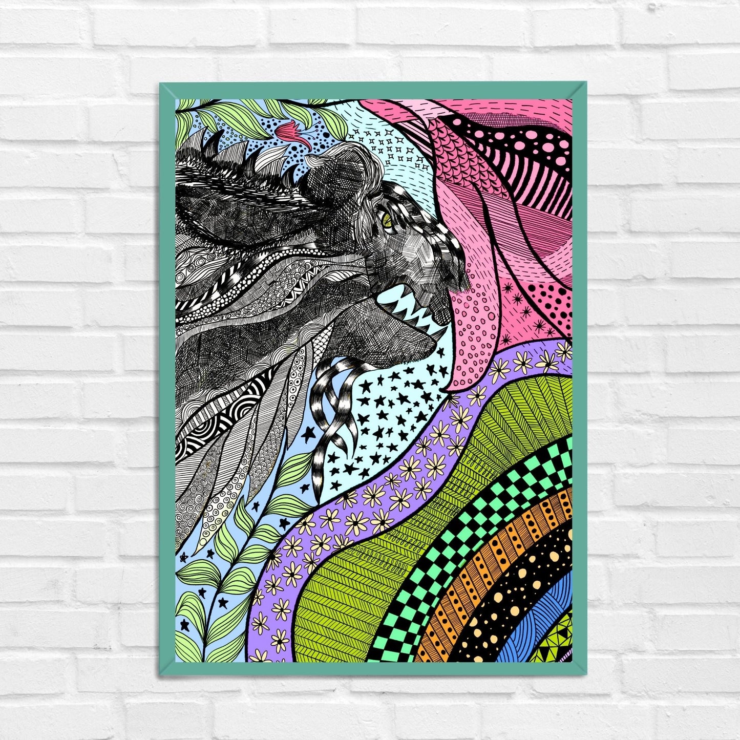 Lion in the Jungle Sketch Wall Art