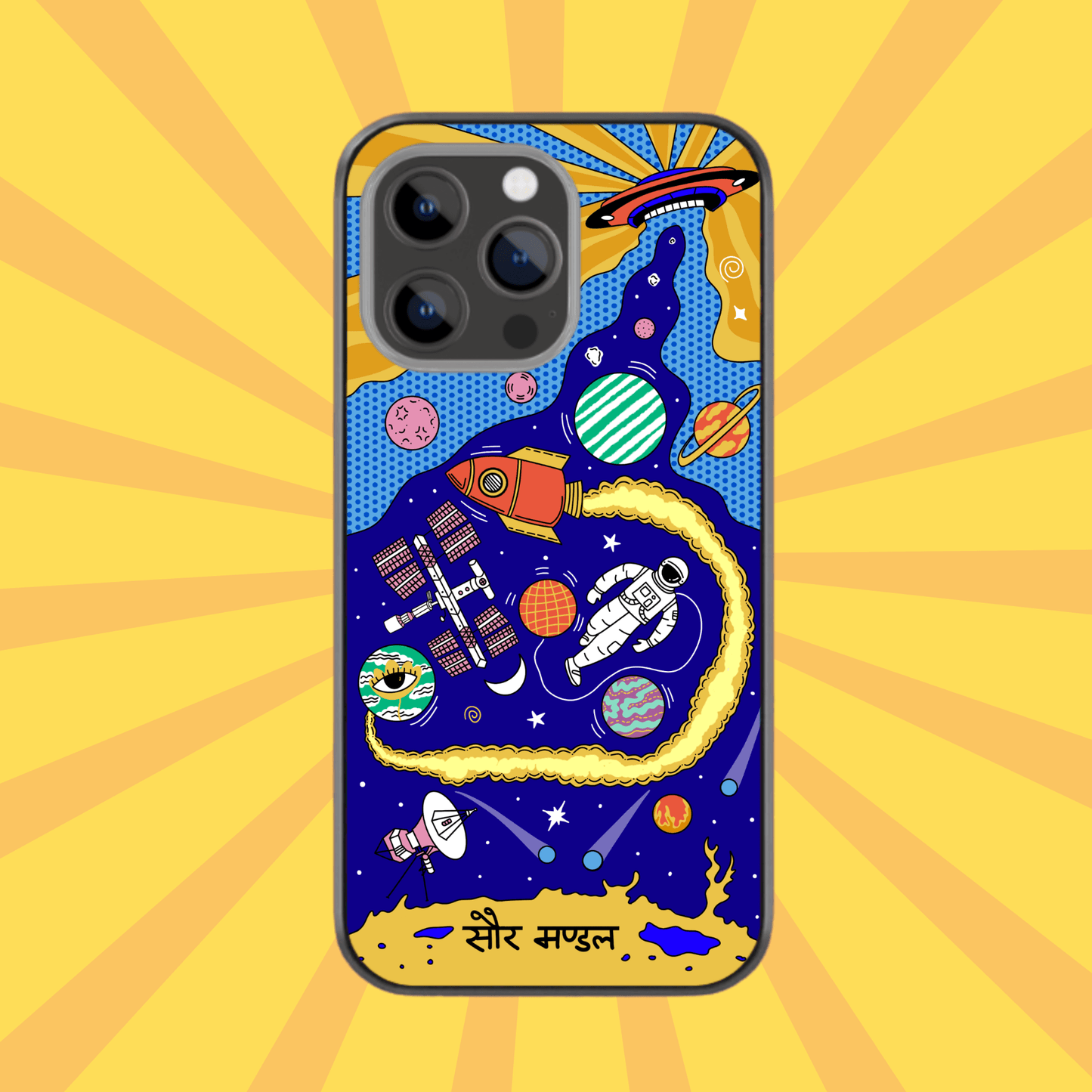 Space Comic Glass Phone Case