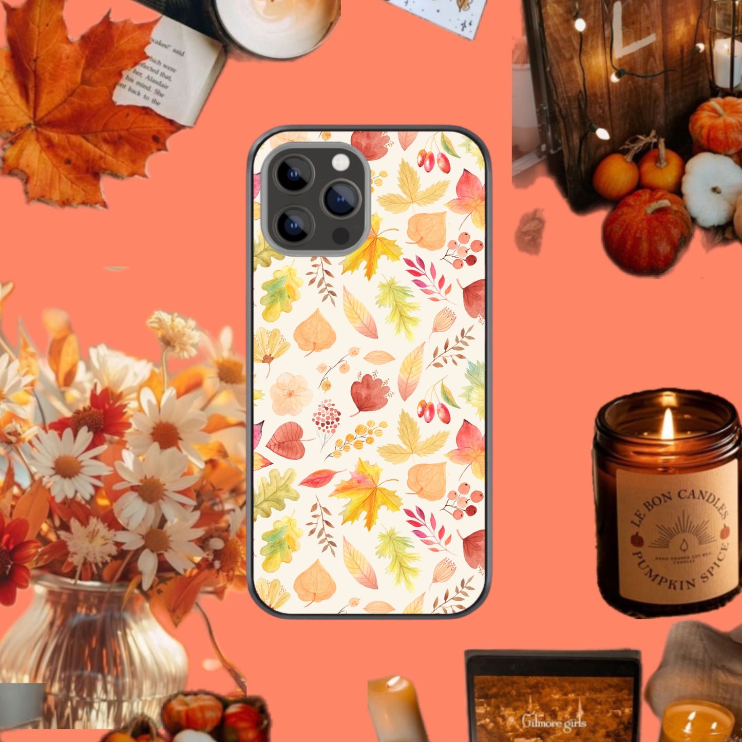 Fall Leaves Glass Phone Case