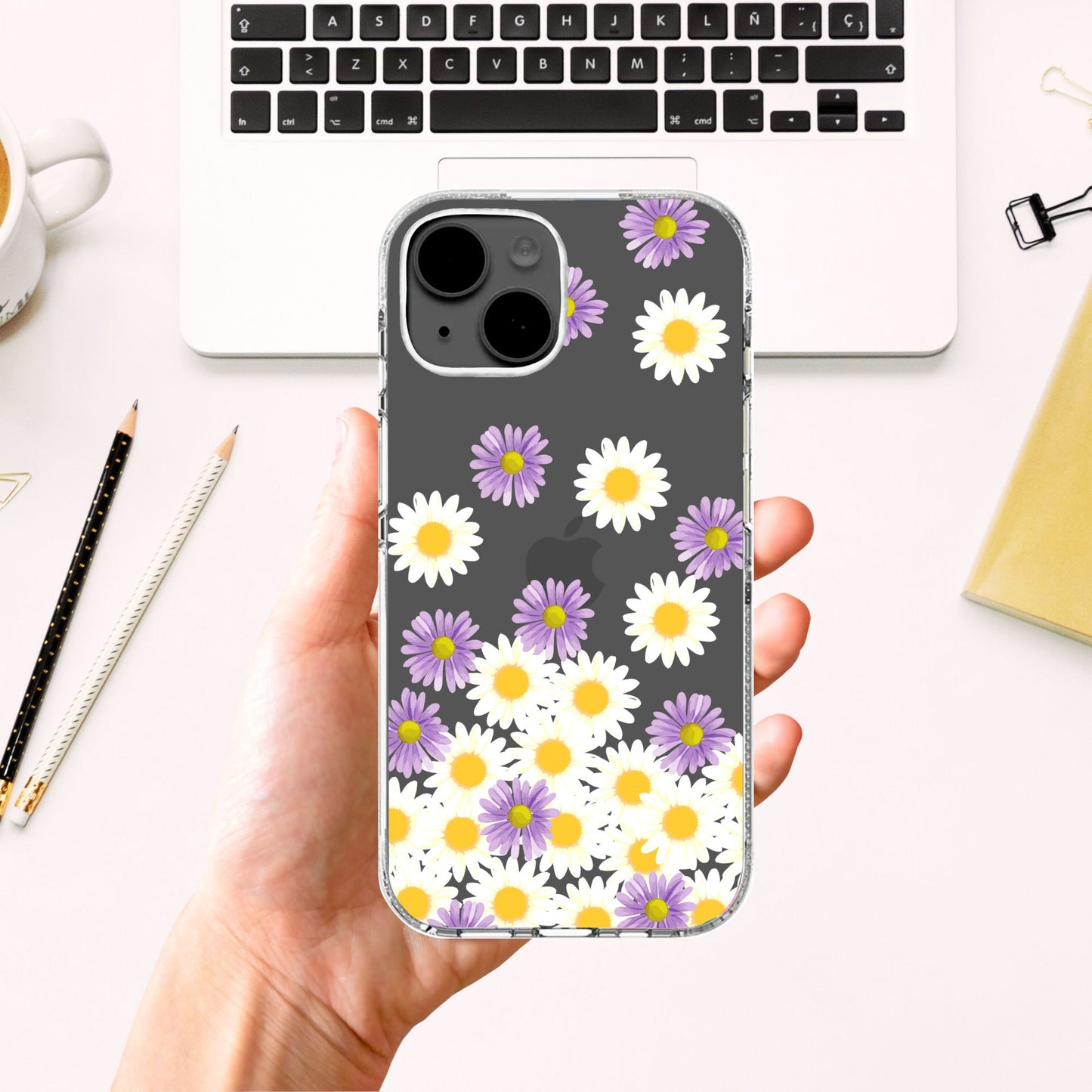 Clear Silicone Case - Pretty Daisies