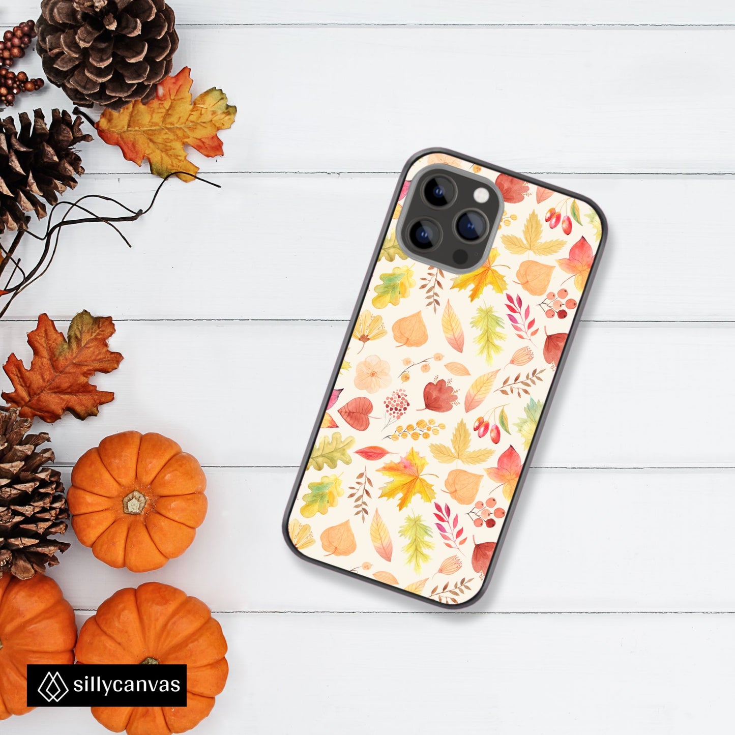 Fall Leaves Glass Phone Case