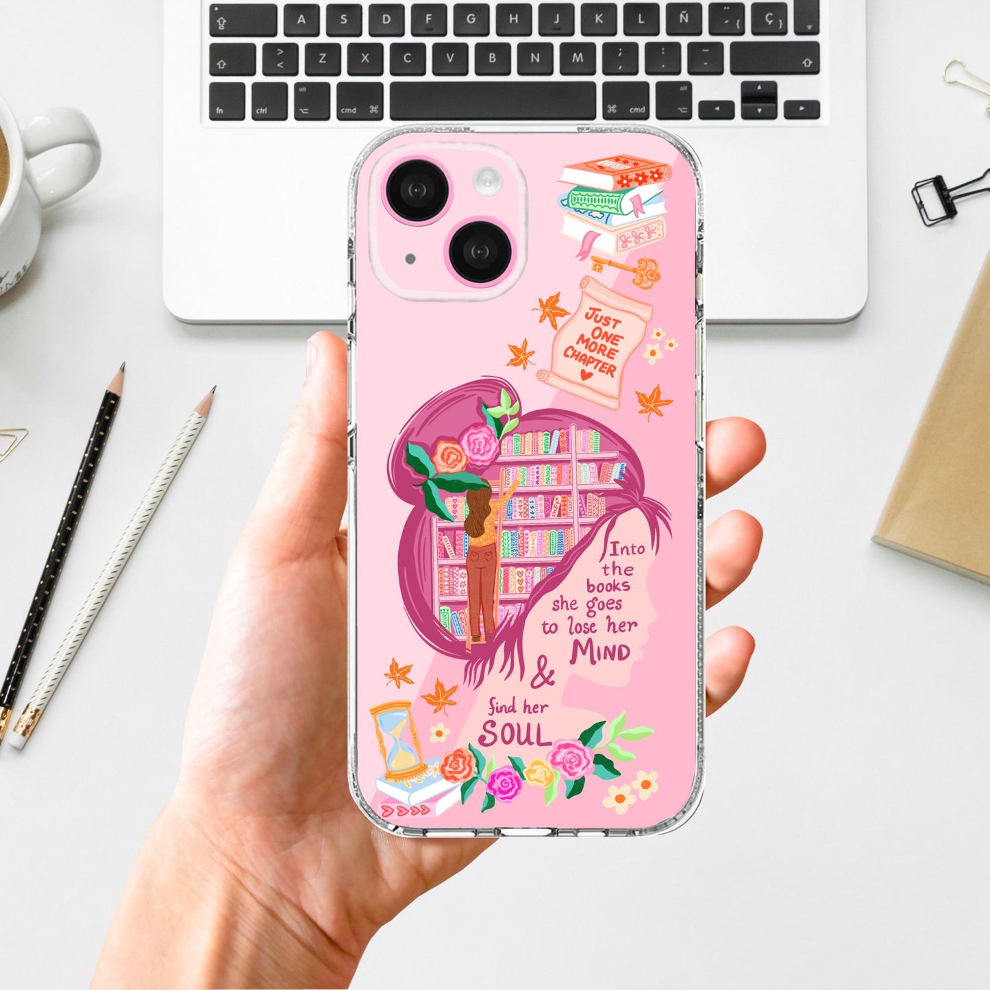 Clear Silicone Case Girl Who Reads Books