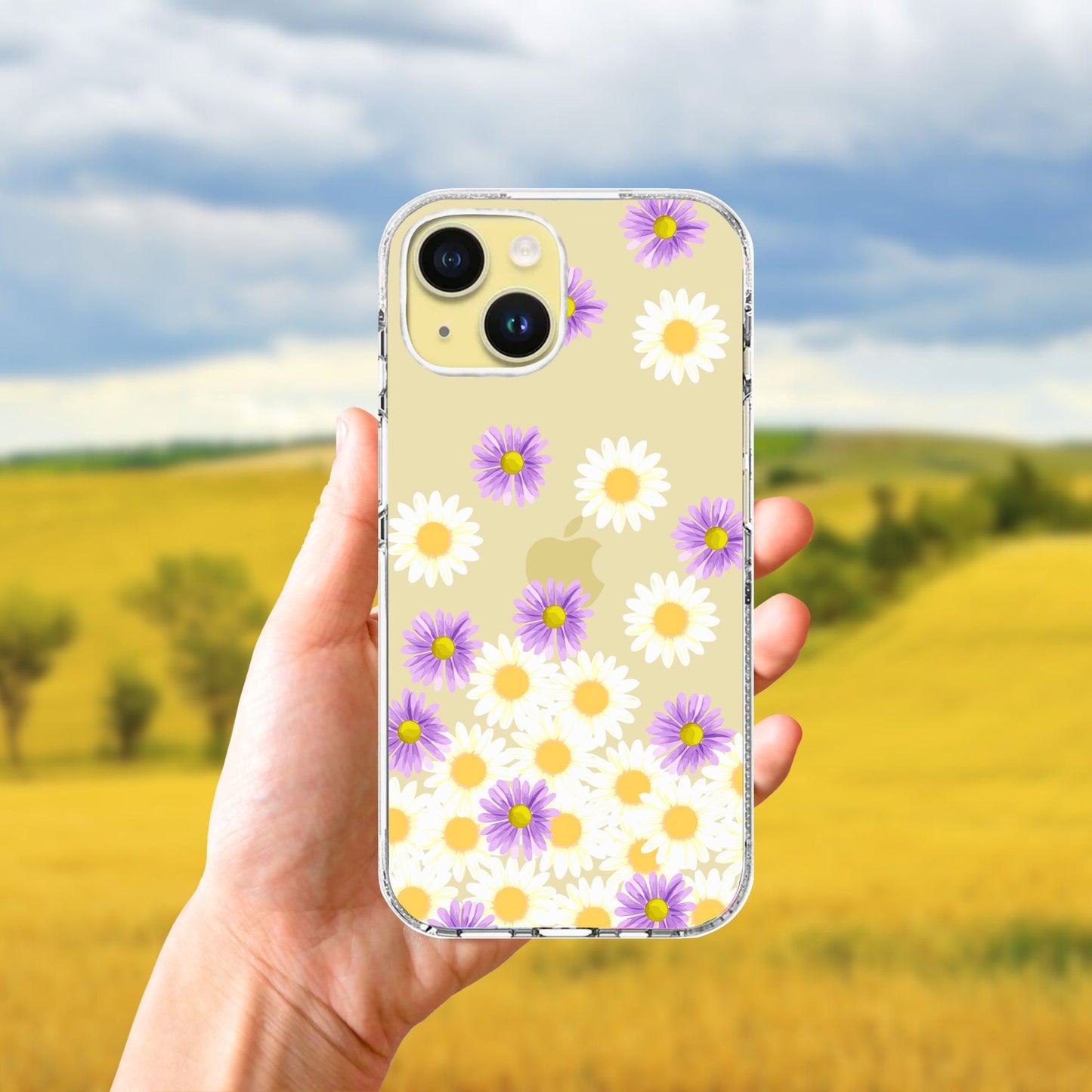 Clear Silicone Case - Pretty Daisies