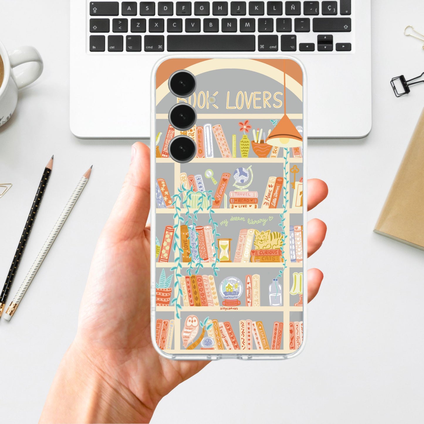 Clear Silicone Case Booklovers Rustic