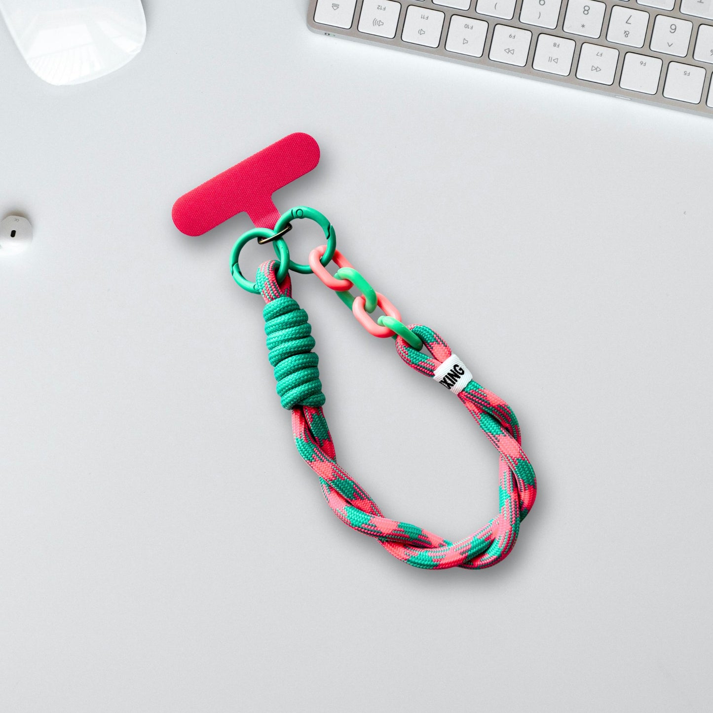 Green & Pink Lanyard Charm