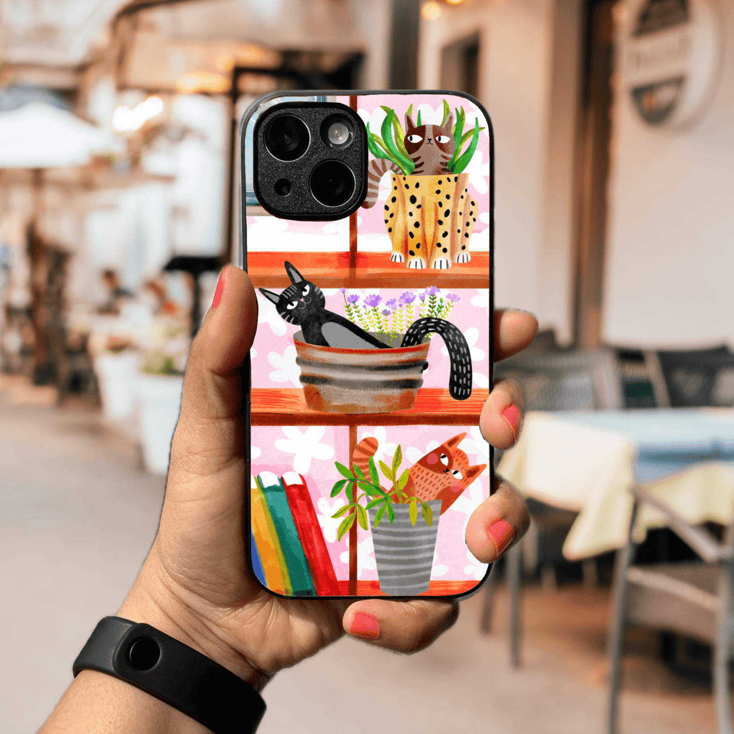 Hand-drawn Glass Phone Case - All my Cats