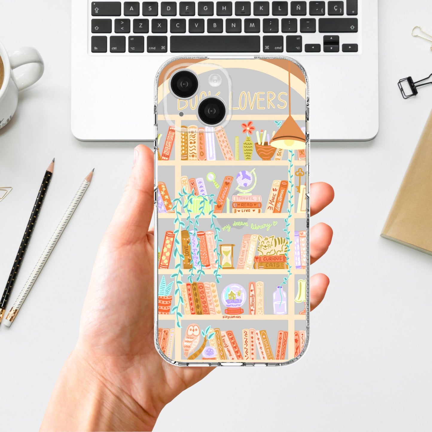Clear Silicone Case Booklovers Rustic
