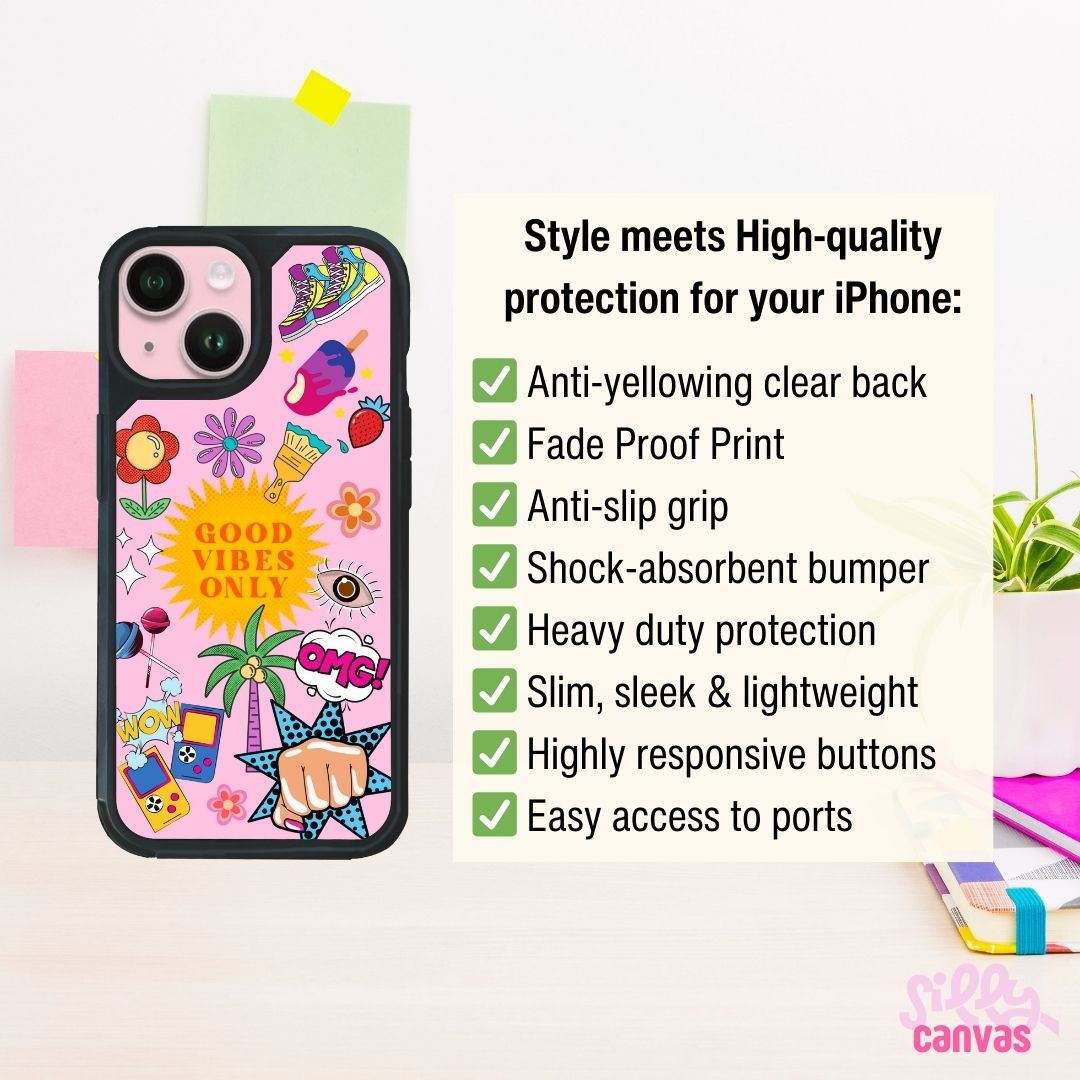 Good Vibes Only Clear Sticker Bumper iPhone Case