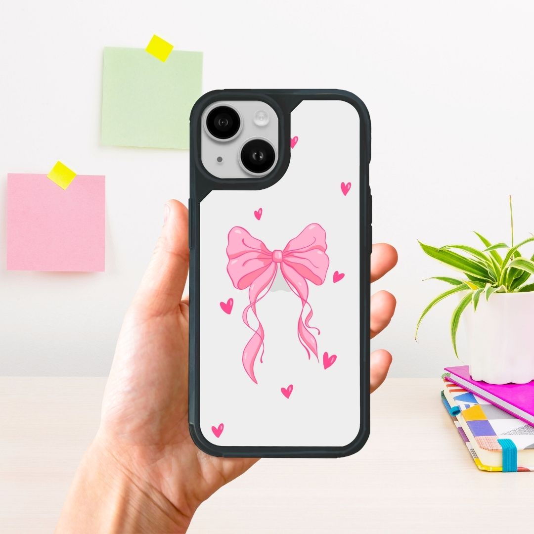 Dreamy Bow Pink Clear Bumper iPhone Case