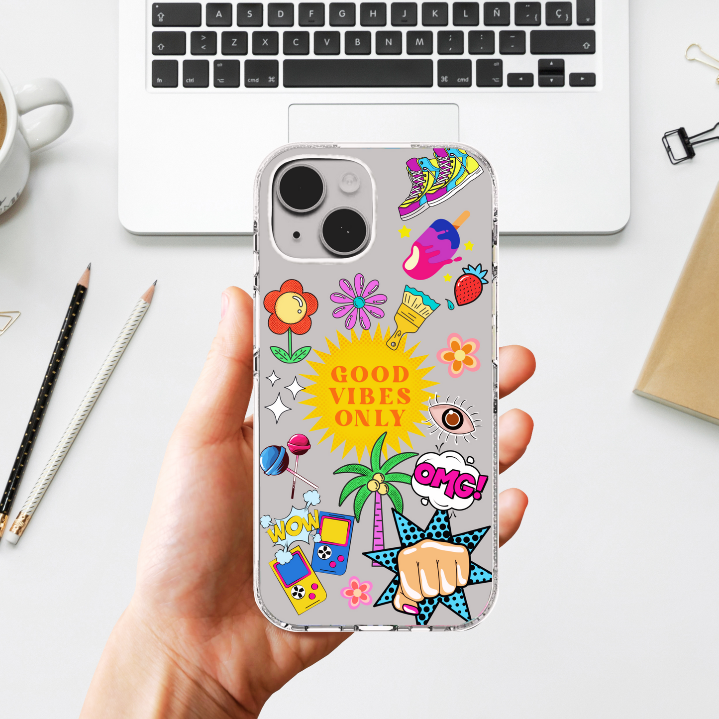 Clear Silicone Case Good Vibes Only