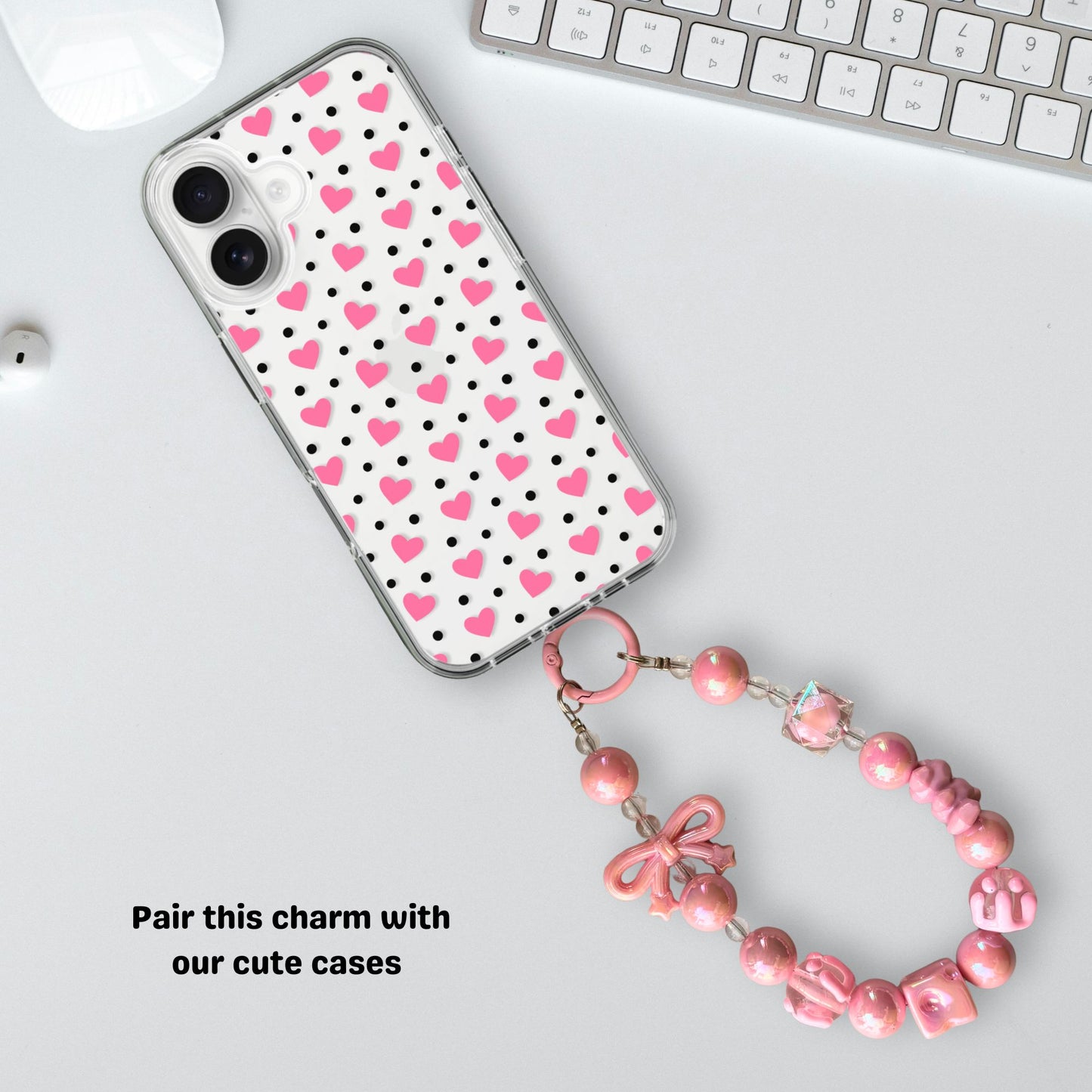 Hearts & Bows Cute Phone & Bag Fashion Charm