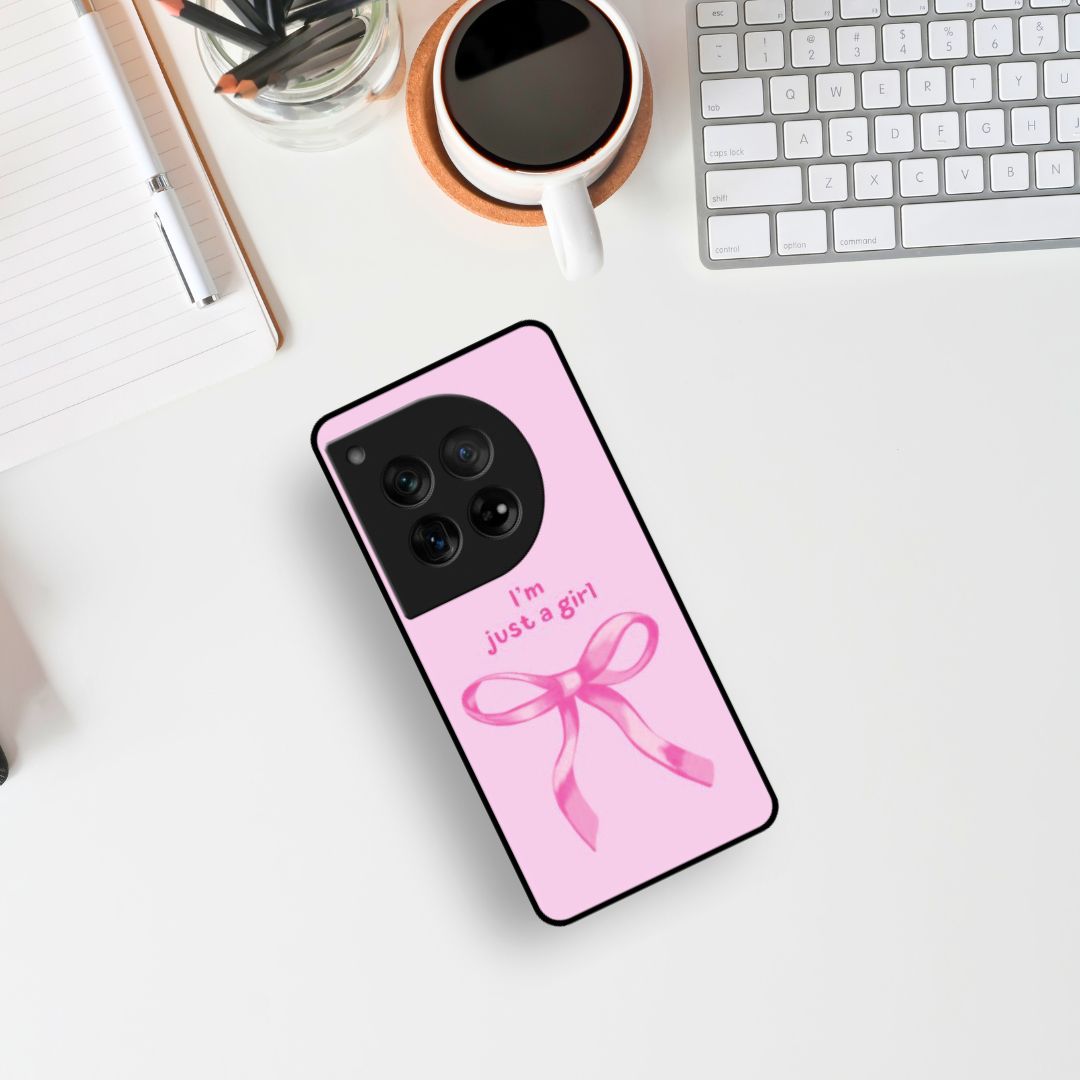 I am just a Girl Pink Coquette Glass Case