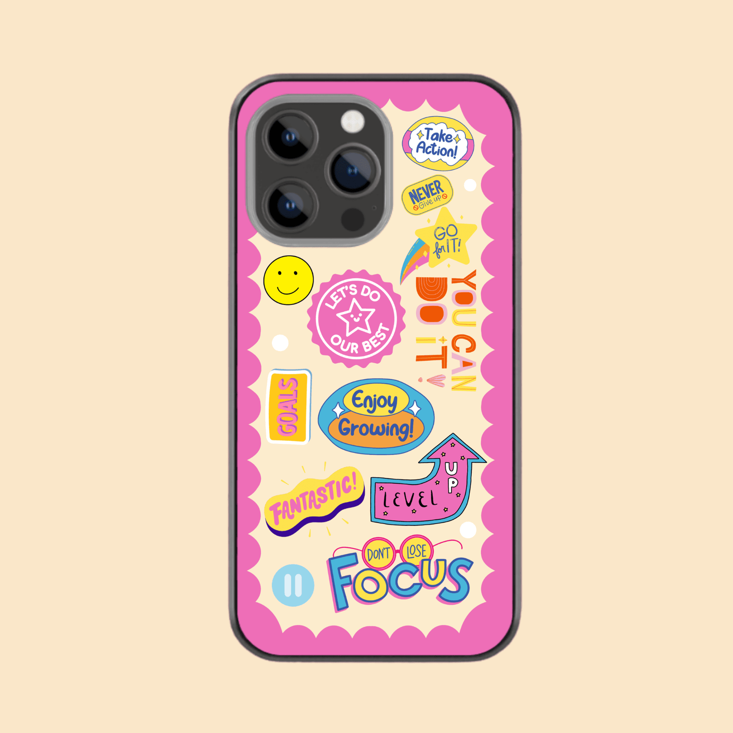 Self Care Glass Phone Case - Stickers