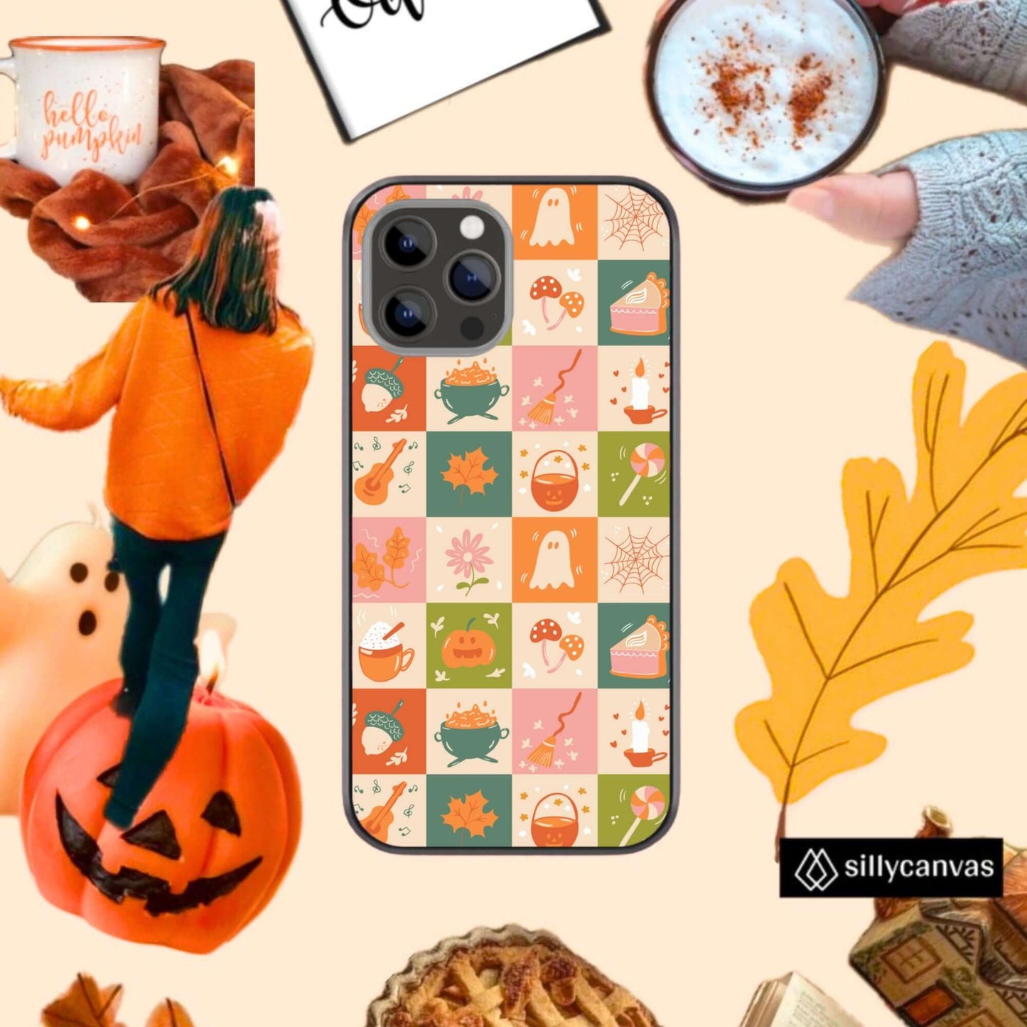 Autumn Checkers Glass & Hybrid Matte Phone Case