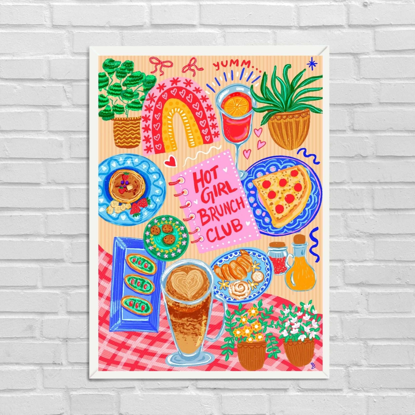 Hot Girl Brunch Club Wall Art