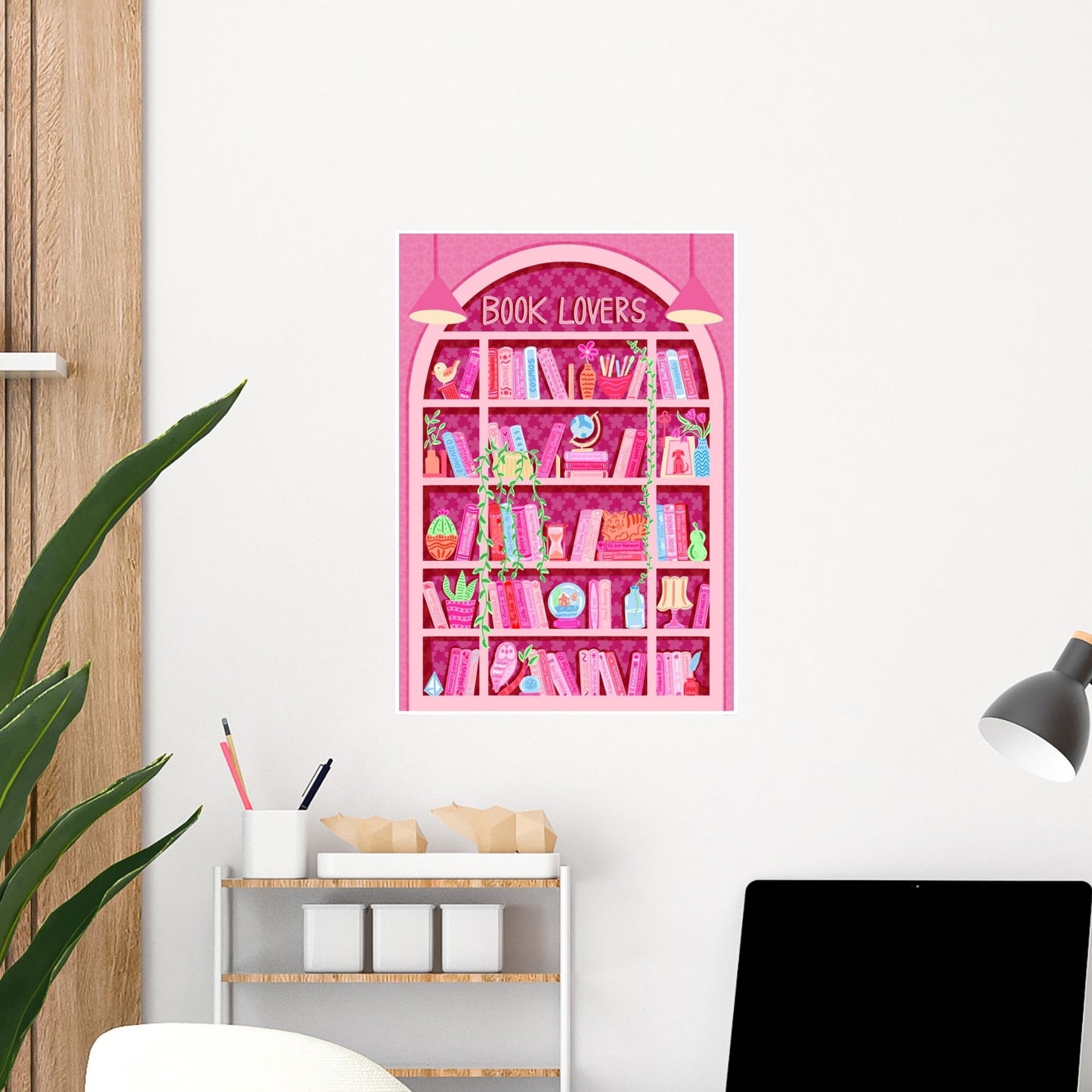 Booklovers Pink Wall Art