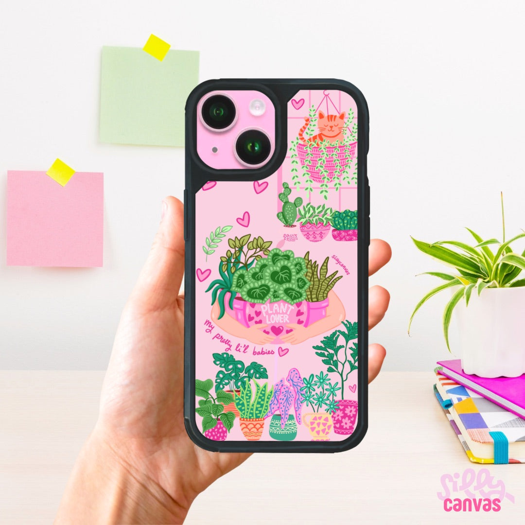 Plant Lover Pink Clear Bumper iPhone Case