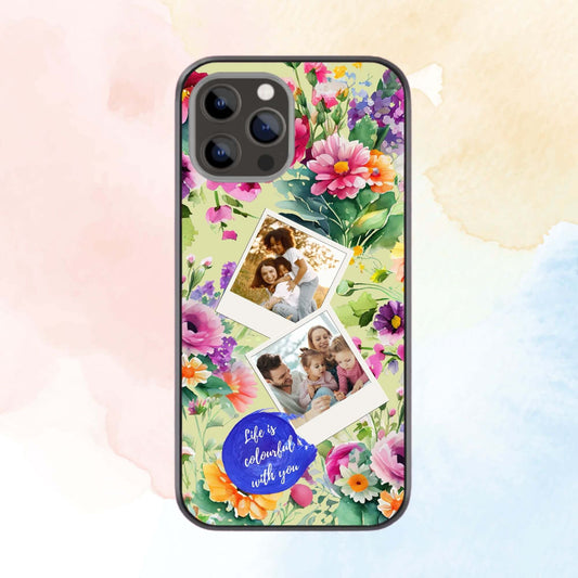 Custom Polaroid Glass & Hybrid Matte Phone Case: Life is colourful with you