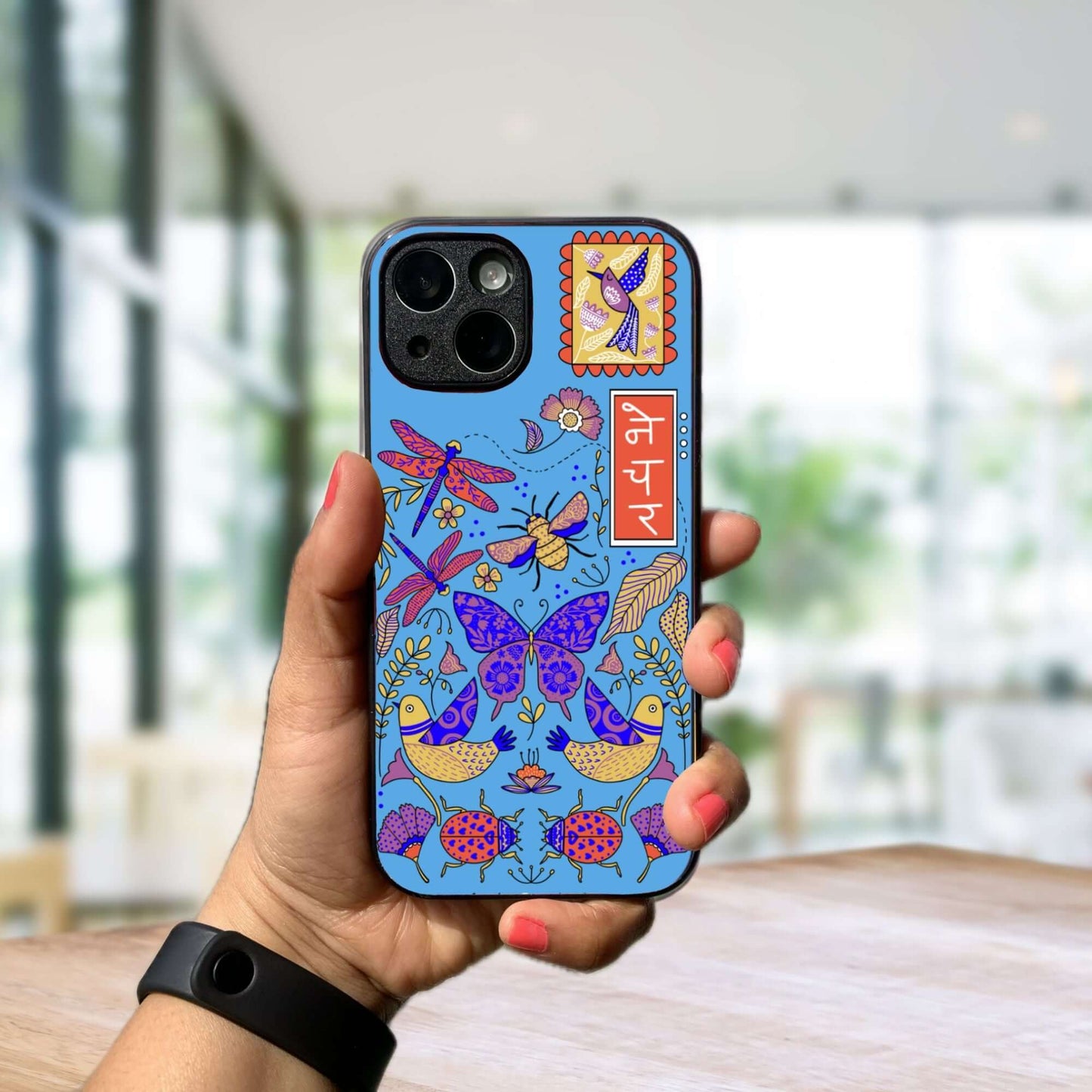 Nature in Red Glass Phone case