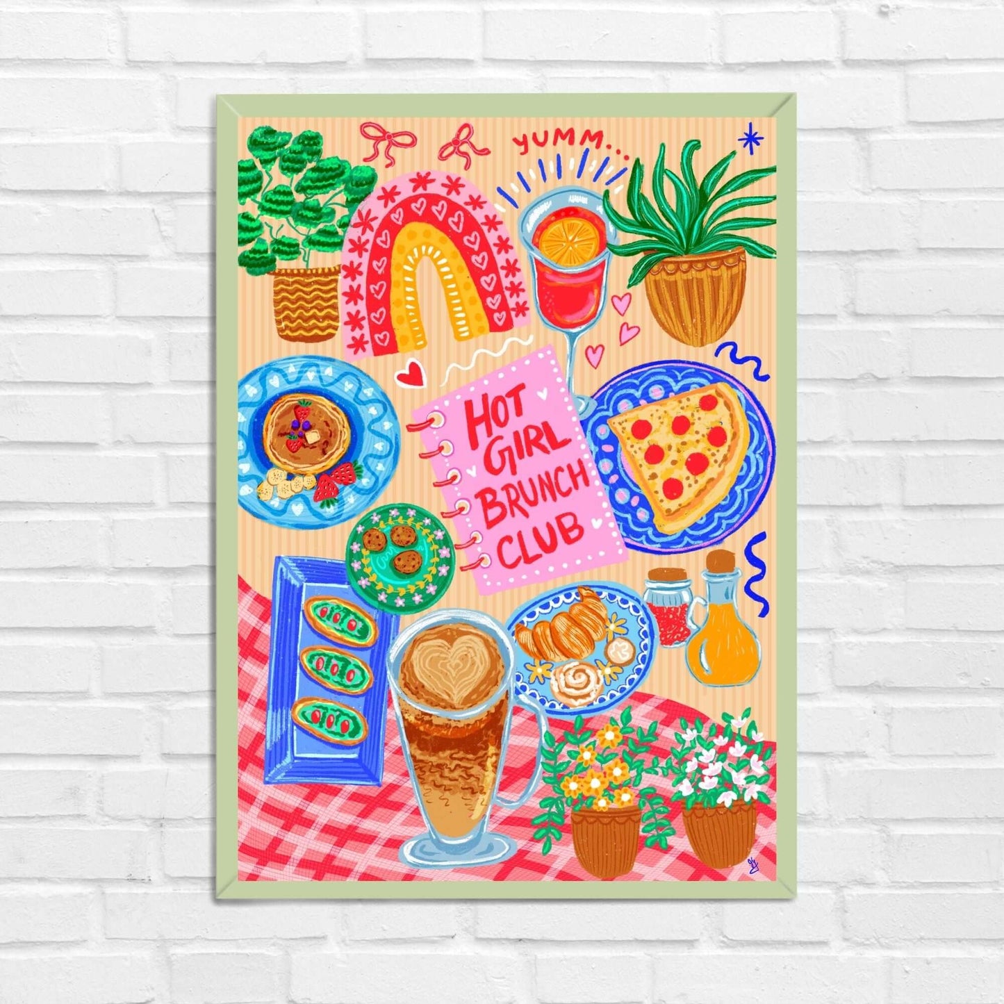 Hot Girl Brunch Club Wall Art
