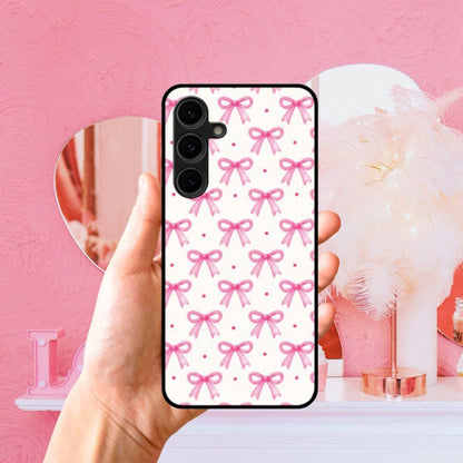 Pink Coquette Bow Glass & Hybrid Matte Phone Case
