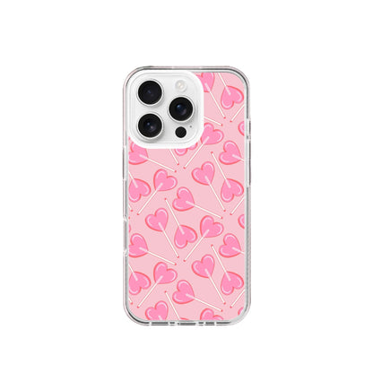 Heart Candy Pattern Pink Silicone Phone Case