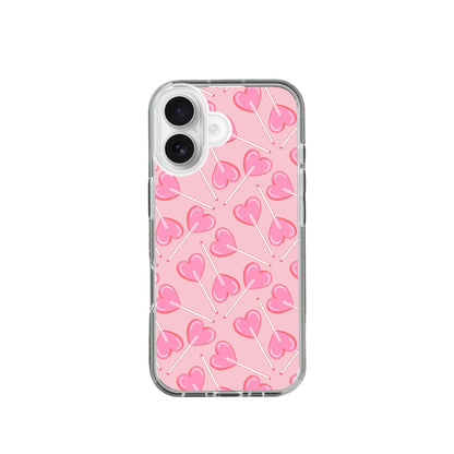 Heart Candy Pattern Pink Silicone Phone Case
