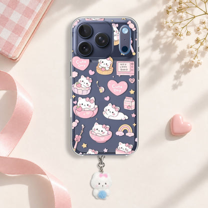Cute Day Kitten Silicone Case with Cute Charm