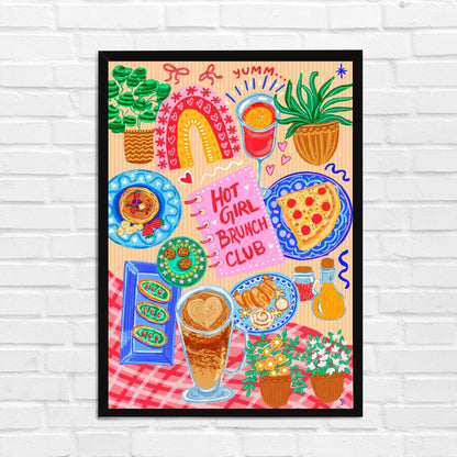 Hot Girl Brunch Club Wall Art