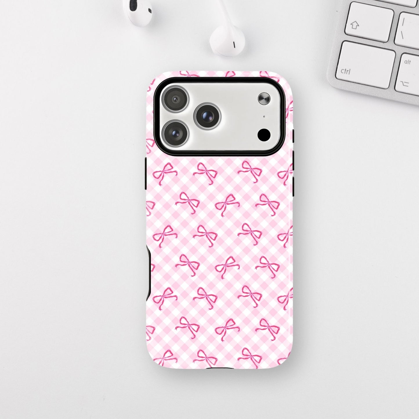 Pink Bow Pattern on Pink Armour Case