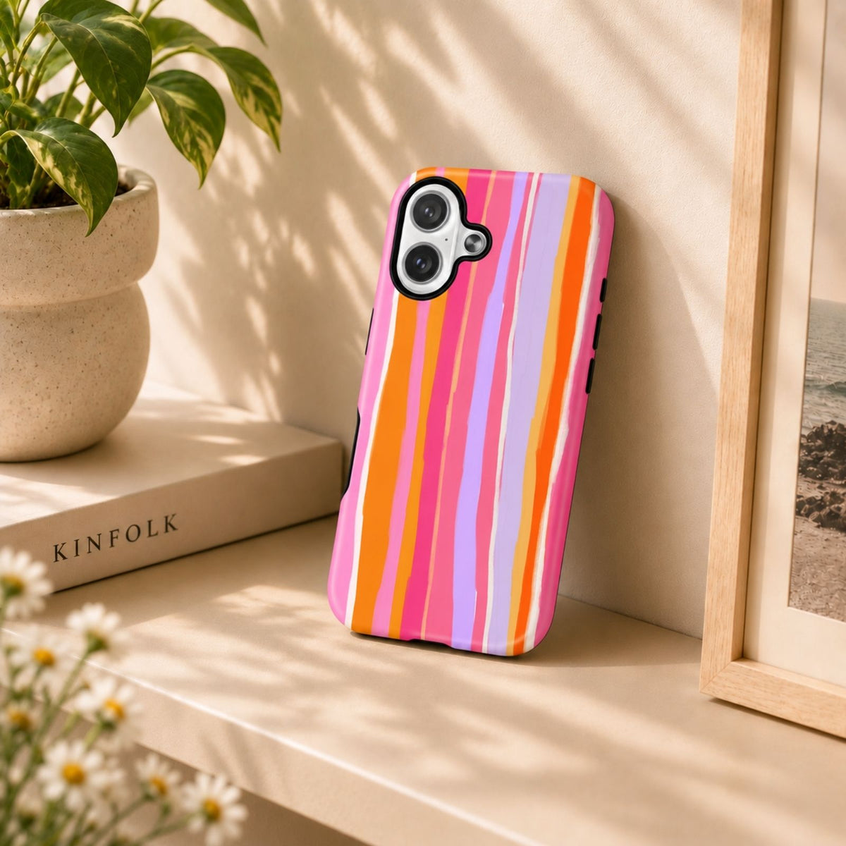 Sunset Stripe Abstract Glossy Armour Case