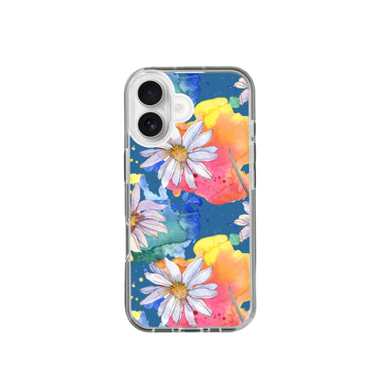 Watercolor Floral Silicone Phone Case Blue