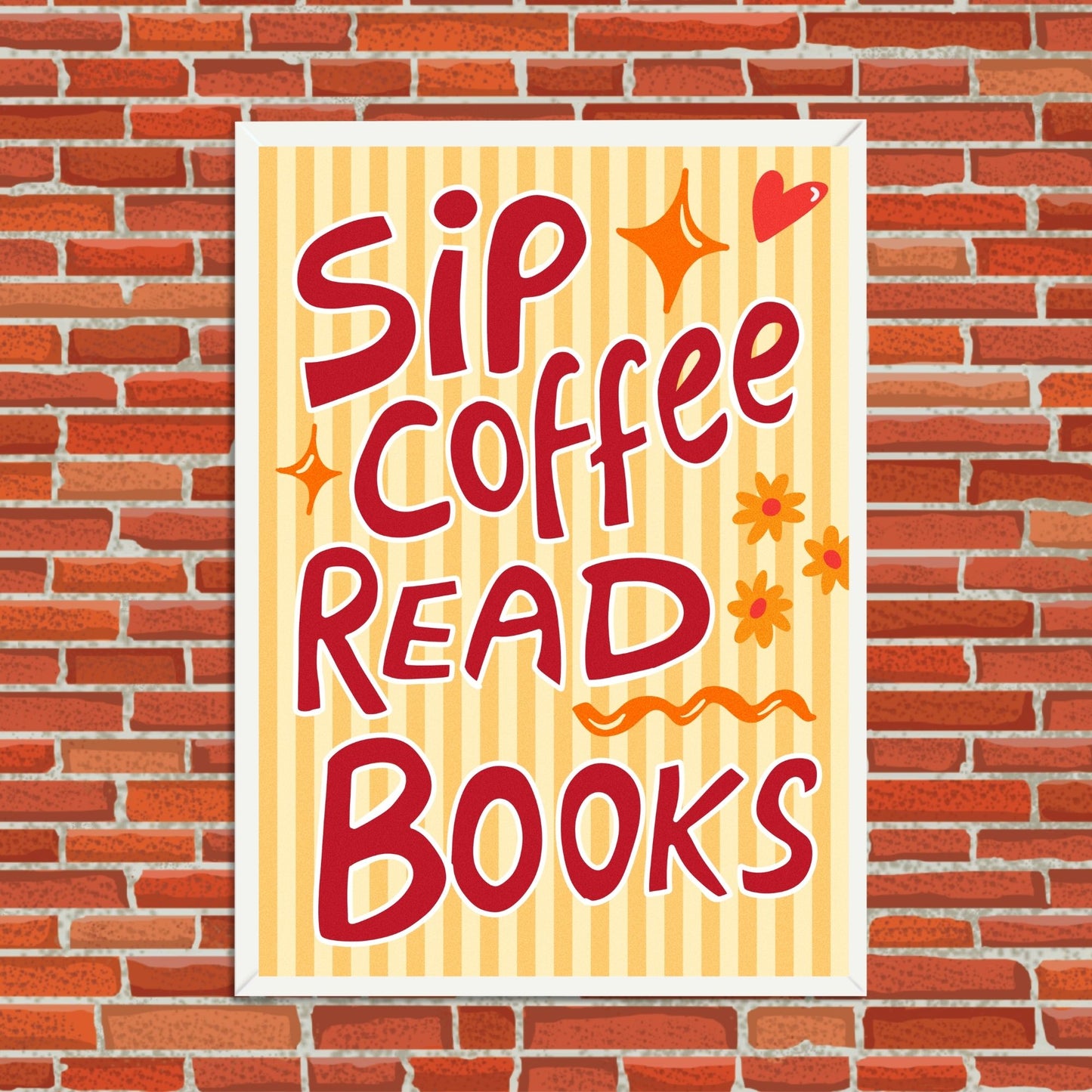 Sip Coffee Read Books Wall Art